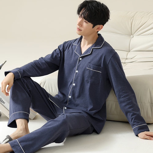 雅鹿男士纯棉情侣秋季睡衣女春秋款2026年新款家居服男款秋款JD - 图3