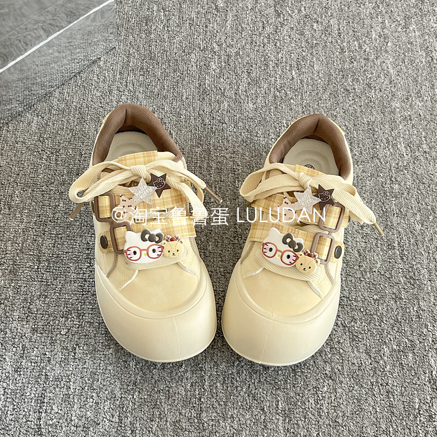 鲁鲁蛋厚底小白鞋女款2025新款春秋休闲板鞋子女鞋百搭小众面包鞋,淘宝优惠券,粉丝福利购,淘宝优惠卷