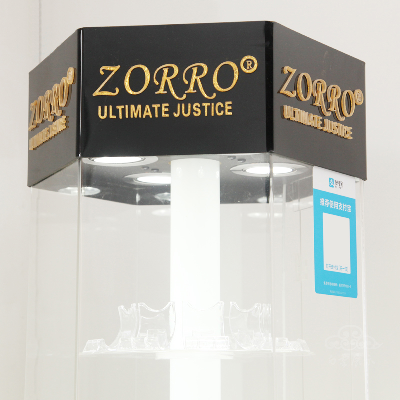 ZIPPO打火机旋转展示柜 ZORRO佐罗陈列柜 亚克力玻璃透明RELX货架 - 图1