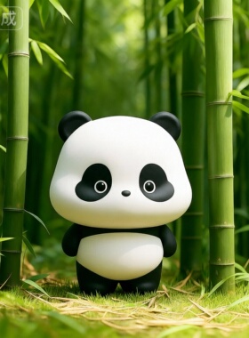 可爱熊猫卡通桌面摆件公仔礼品