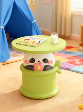 软萌熊猫茶几玩具收纳摆件