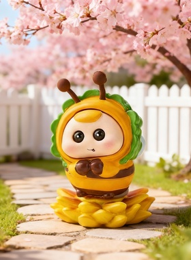 可爱蜜蜂毛绒卡通桌面摆件