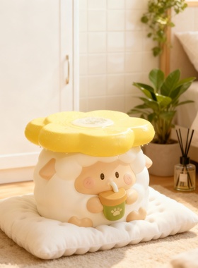 可爱小猪造型浴室储水桶摆件