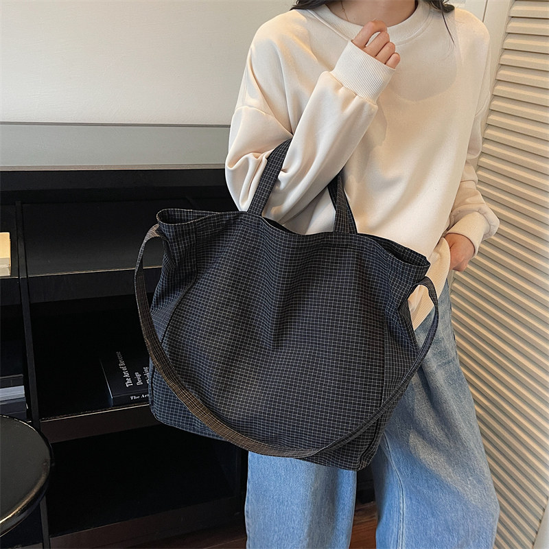 2025新款时尚大容量帆布包女小众托特包百搭斜挎包通勤单肩手提包,淘宝优惠券,粉丝福利购,淘宝优惠卷