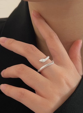 s925纯银戒指女食指环开口可调节