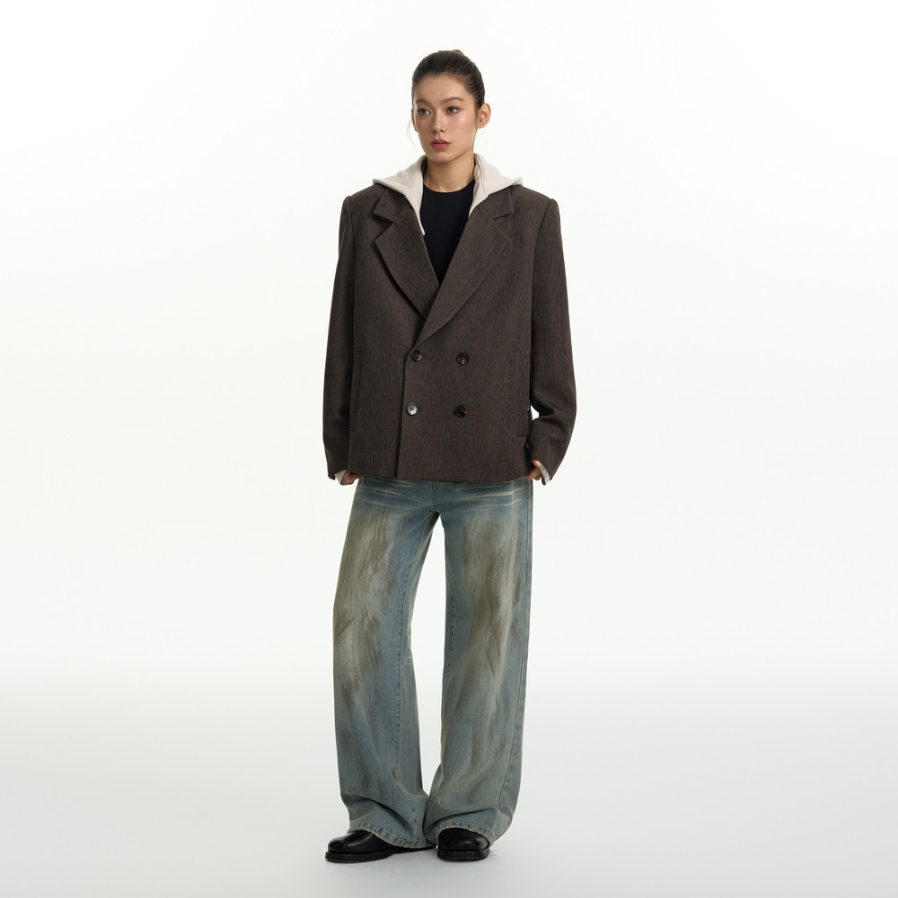 TGNS可拆卸连帽西装男春季小众设计感休闲西服美式复古宽松外套女,淘宝优惠券,粉丝福利购,淘宝优惠卷