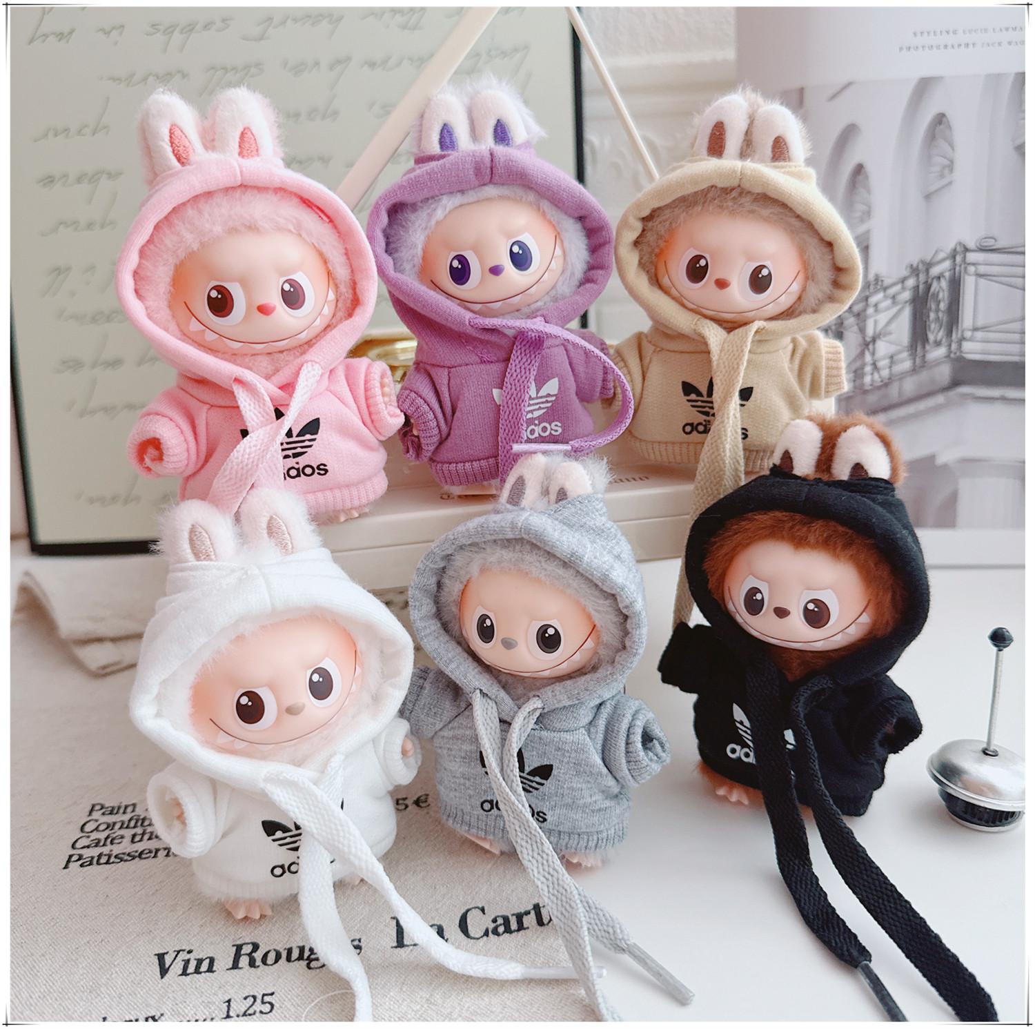 拉布布四代4.0娃衣套装衣服黑白卫衣套头衫Labubu娃娃衣公仔替换,淘宝优惠券,粉丝福利购,淘宝优惠卷