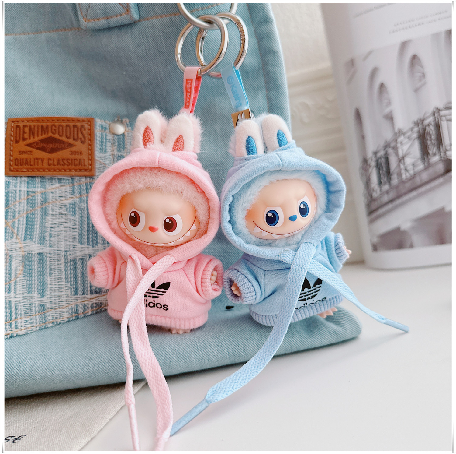 拉布布四代4.0娃衣套装衣服黑白卫衣套头衫Labubu娃娃衣公仔替换,淘宝优惠券,粉丝福利购,淘宝优惠卷