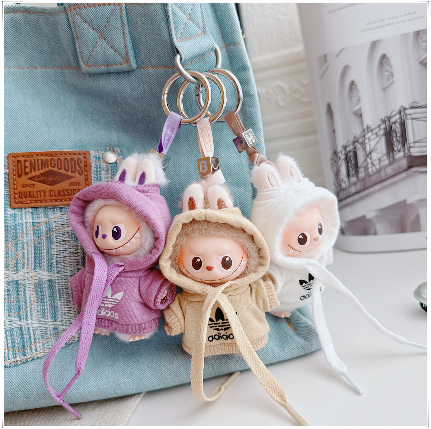 拉布布四代4.0娃衣套装衣服黑白卫衣套头衫Labubu娃娃衣公仔替换,淘宝优惠券,粉丝福利购,淘宝优惠卷