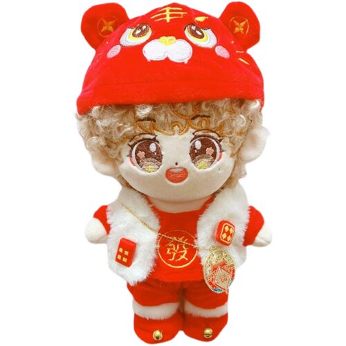现货 新年唐装元宝招财20厘米套装20cm娃衣明星棉花娃娃公仔换装 - 图3