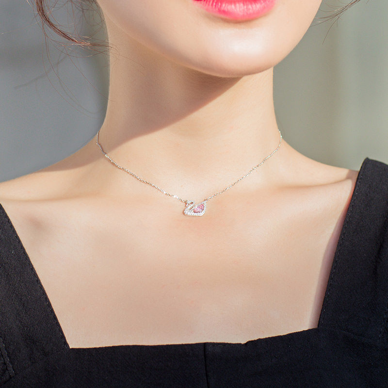 小天鹅女纯银网红潮ins简约锁骨链 素妍项链