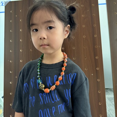 原创设计手工老料子凤眼大漆珠中国风新中式橙色绿色民族风项链