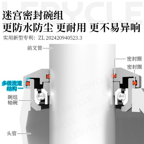 山地公路折叠自行车迷宫密封碗组套装培林轴承前叉椎管腕组配件 - 图0