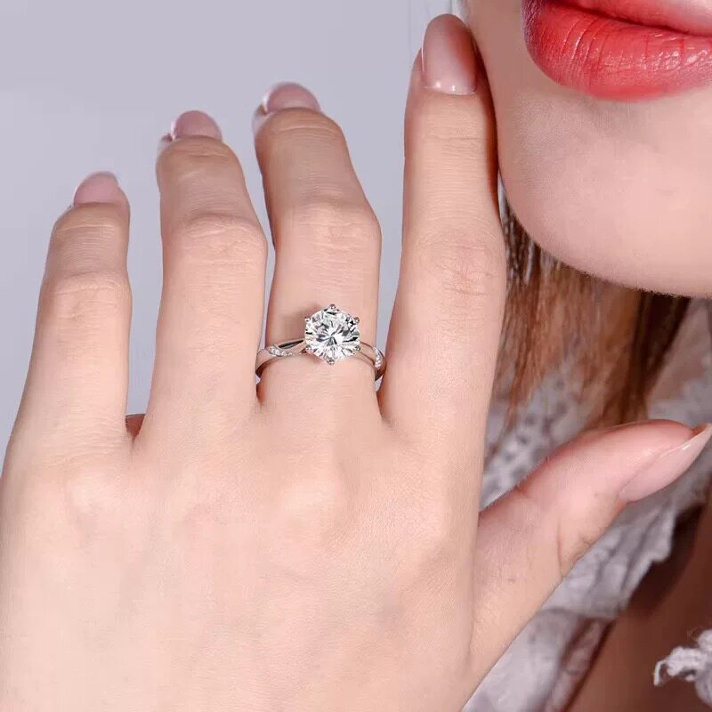 IGI Henan cultivated diamond PT950 diamond ring six-claw psychic 1 carat platinum ring for Valentine's Day to my girlfriend