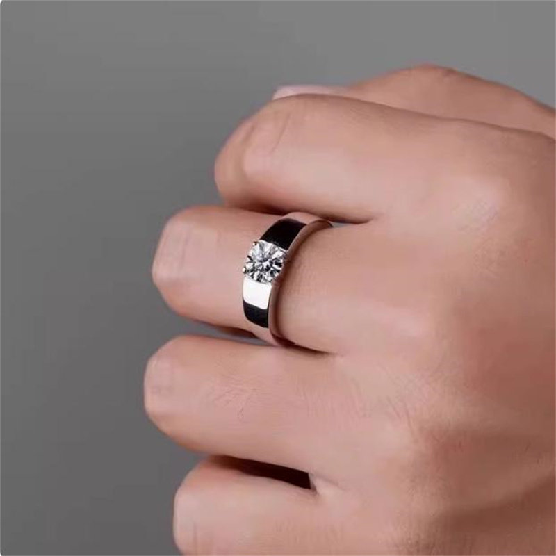 IGI Henan cultivated diamond pt950 platinum ring men's bright 1 carat wedding ring engagement diamond ring gift