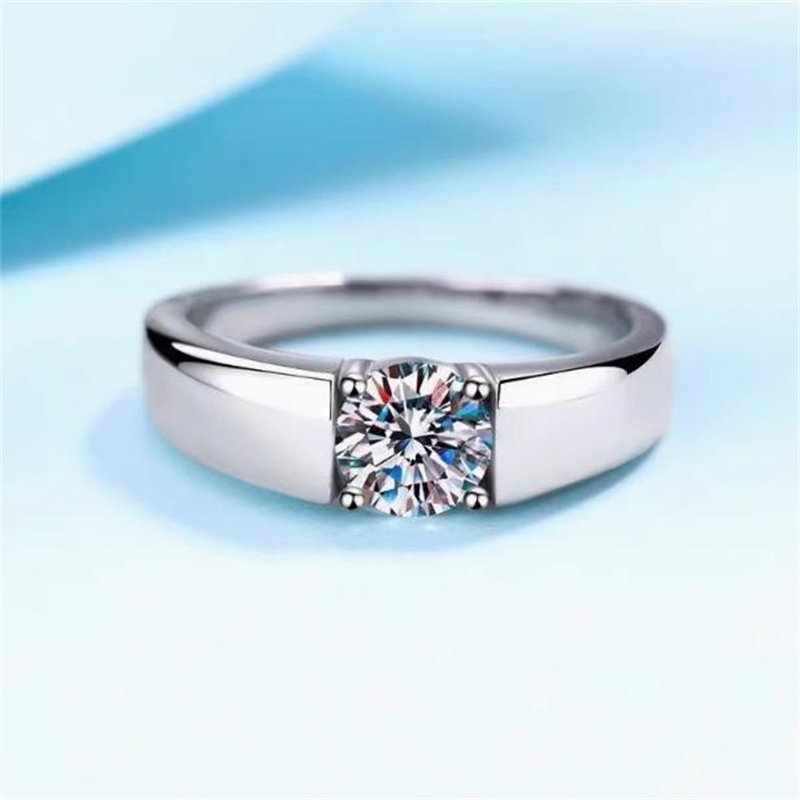 IGI Henan cultivated diamond pt950 platinum ring men's bright 1 carat wedding ring engagement diamond ring gift