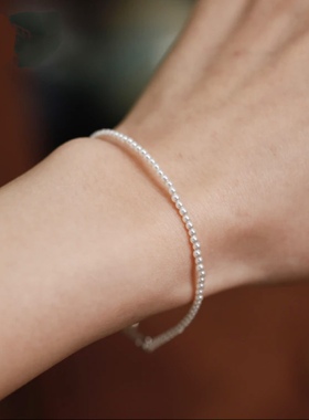 2mm磁吸扣极细珍珠手链女2023年新款施家小米珠手饰小众设计手环