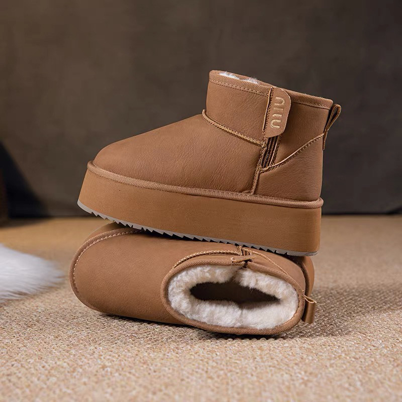小码313233真皮防水雪地靴女松糕厚底羊皮毛一体侧拉链保暖短筒靴,淘宝优惠券,粉丝福利购,淘宝优惠卷