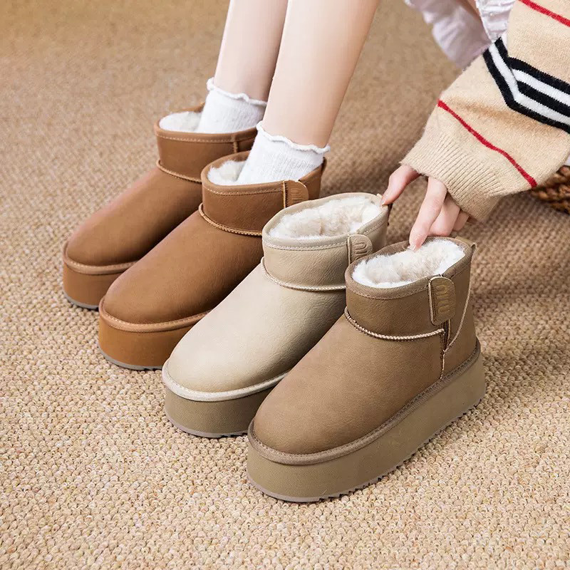 小码313233真皮防水雪地靴女松糕厚底羊皮毛一体侧拉链保暖短筒靴,淘宝优惠券,粉丝福利购,淘宝优惠卷