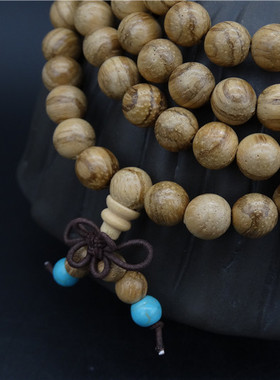文玩越南沉木白沙沉沉香饰品佛珠