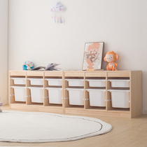 Childrens room toy containing shelf Living room Baby classified finishing cabinet Large-capacity floor solid wood shelve lockers