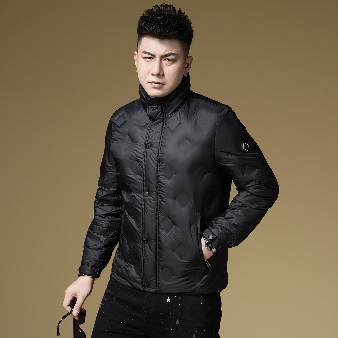 欧洲站潮牌男装羽绒服白鸭绒立领防寒服2025外套男士冬装高端夹克,淘宝优惠券,粉丝福利购,淘宝优惠卷