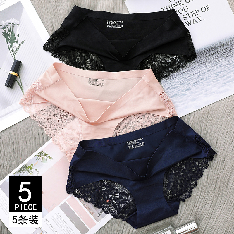 5pcs Women Underwear plus size Panties G-String Sexy Thongs - 图0