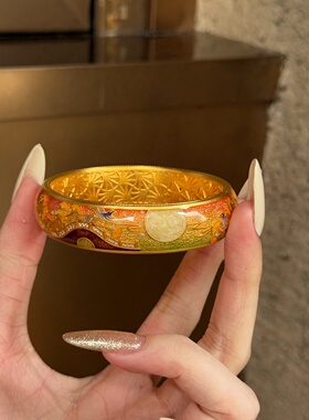 黄金秋杏衔月手镯 999足金镶嵌莫桑钻情人节送女友生日礼物结订婚
