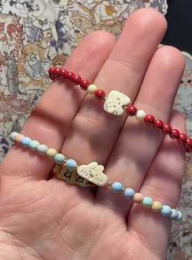 哈喽Kitty和小兔子串珠手链女可爱设计禅意手串百搭高级中式手饰