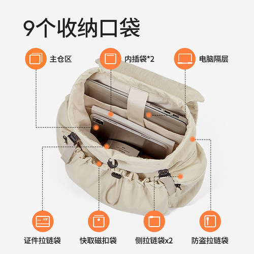 阿季户外旅行双肩包女士2026新款大学生书包旅游防水轻便小型背包 - 图3