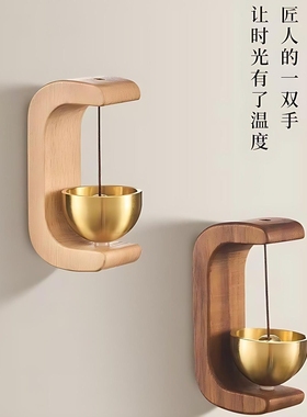 吸门式铜铃入户多巴胺门铃风铃日式开门进门提醒铃铛礼物门挂装饰