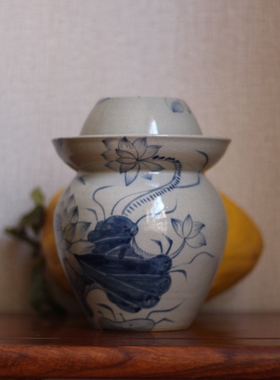 华宁陶云南青花瓷腌咸菜罐装饰摆件非遗传承插花器皿家居正品保障