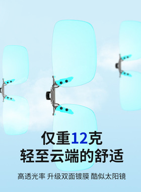 双面镀膜色盲色弱夹片式眼镜男女时尚金属太阳镜夹近视镜色盲镜片