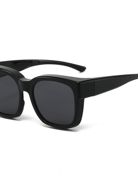 墨镜可套近视镜偏光开车专用男士女大框夹片方圆脸套镜高级感黑框