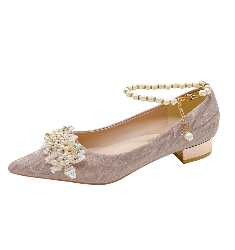 法式水晶婚鞋2025秀禾主婚纱两穿新娘鞋日常配裙子气质高跟伴娘鞋 - 图3