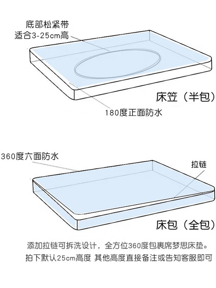 螨隔尿脏定制床笠单人床垫罩1.5米床保护套防1.8米防水床单竹纤维