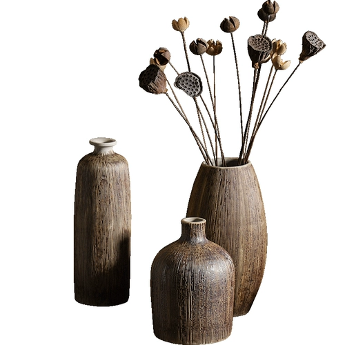 Скандинавская брендовая глина, ретро украшение в форме цветка для гостиной, маленькая вазочка, китайский стиль