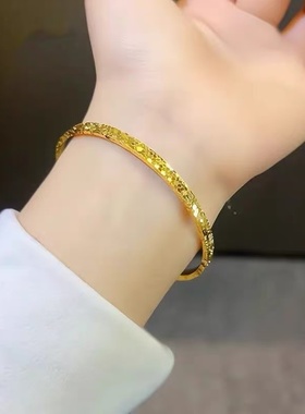 新款爆闪碎冰冰沙金手镯