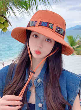 钓鱼太阳帽牛仔帽女骑车旅行帽