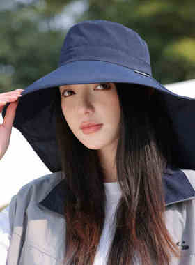 大帽檐防晒帽女遮脸披肩防紫外线