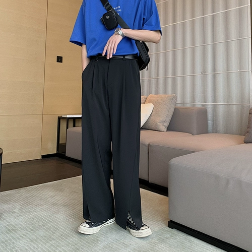 Летние брендовые трендовые штаны для отдыха, свободный прямой крой, в корейском стиле