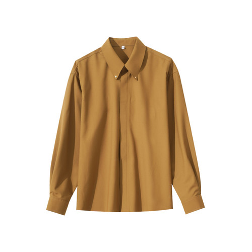 Hualun抗皱衬衫男士长袖高级感痞帅纯色内搭上衣cleanfit免烫衬衣 - 图3