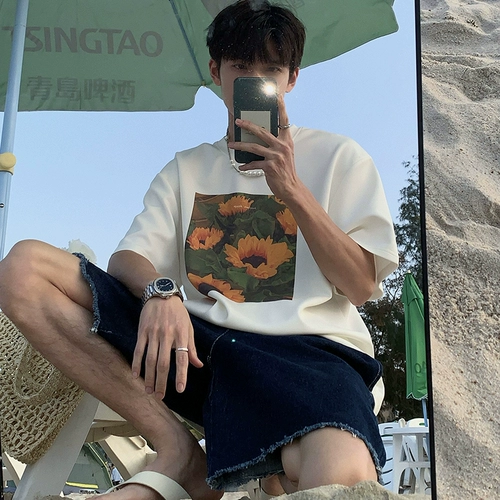 Tide, оригинальная дизайнерская летняя белая футболка с коротким рукавом для влюбленных, 2023