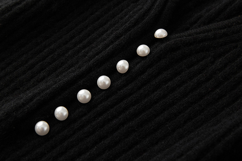 雅致大方！简约好穿珍珠扣V领纯羊绒针织开衫女喇叭袖秋冬毛衣,淘宝优惠券,粉丝福利购,淘宝优惠卷