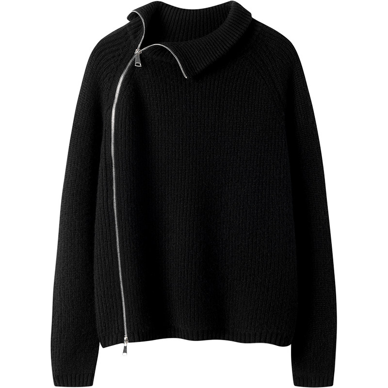 搭配万JIN油~男女同款侧拉链100%纯山羊绒针织开衫24秋冬新品,淘宝优惠券,粉丝福利购,淘宝优惠卷