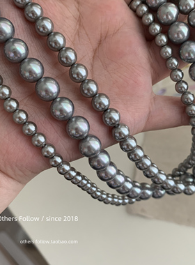 温柔光泽感灰色珍珠项链