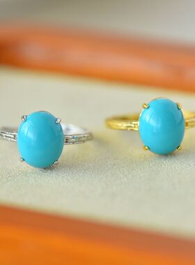 男女款S925纯银DIY镶嵌戒指空托