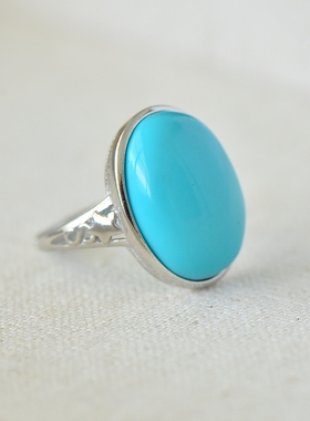 男女款S925纯银宝石镶嵌戒指空托