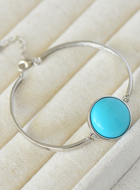 男女款S925纯银玉石镶嵌手链空托