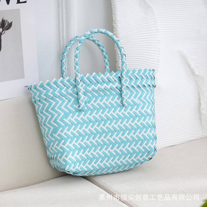 手提包小拎包多色伴手礼手工编织篮子大容量百搭休闲编织包菜篮子,淘宝优惠券,粉丝福利购,淘宝优惠卷